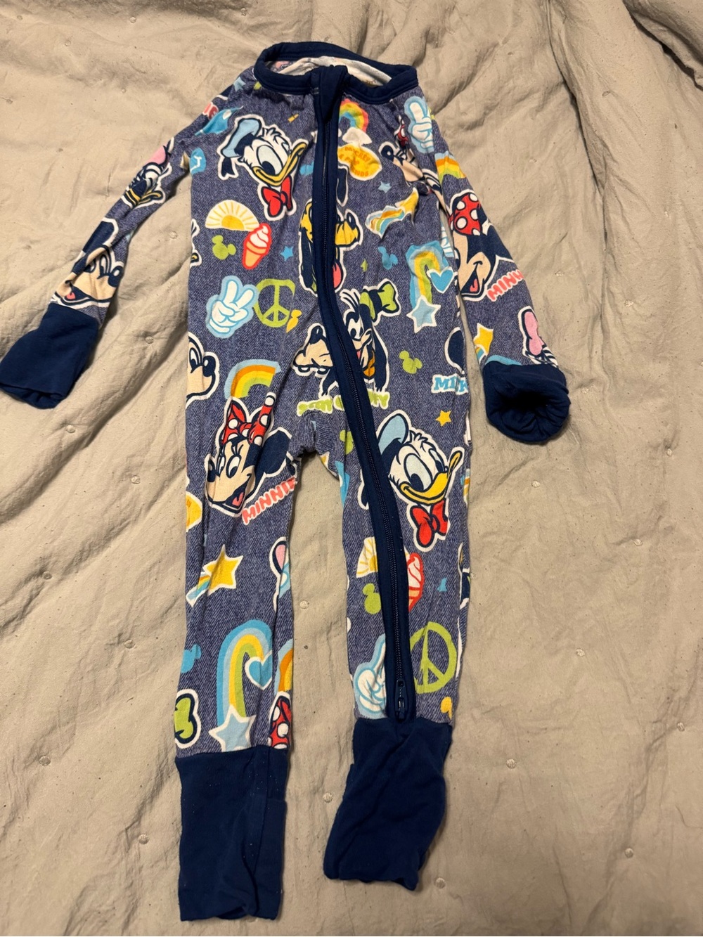 Little Sleepies Navy Blue Disney Character Footed One-Piece
